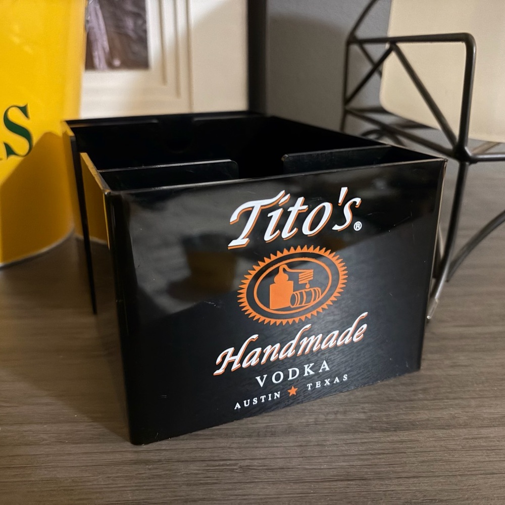 Tito's Handmade Vodka Black Party Napkin Holder